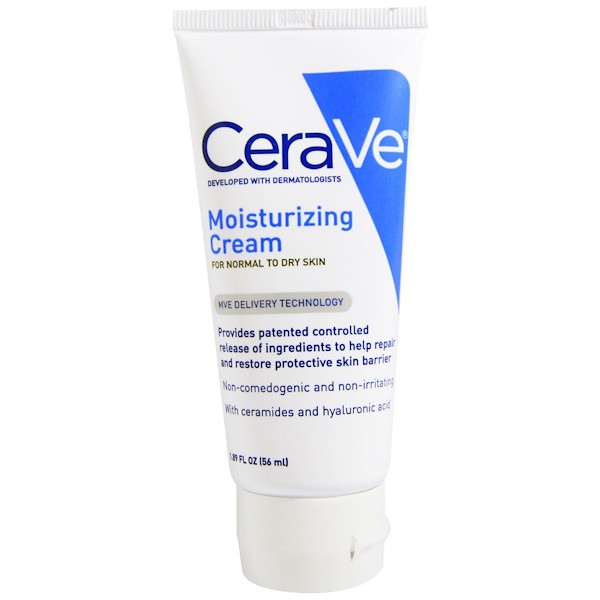 cerave moisturising cream on face