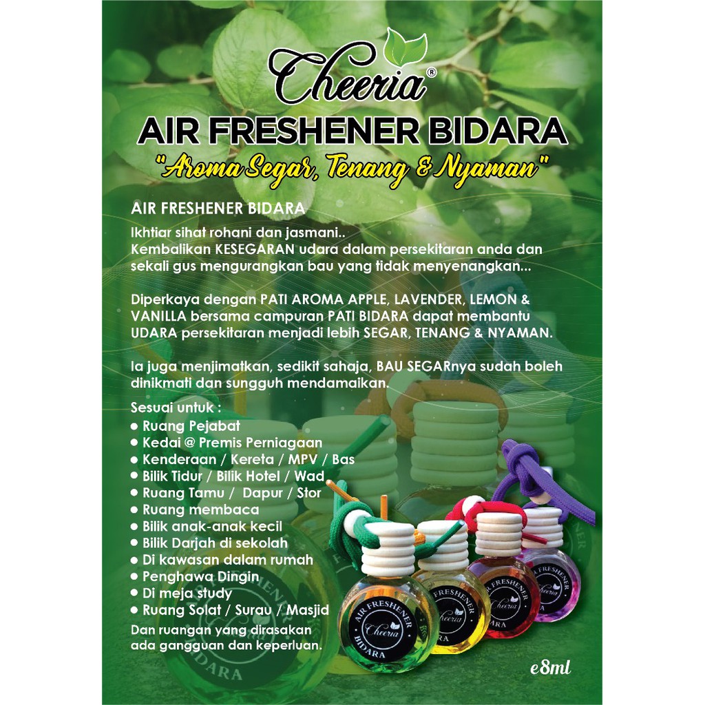 Shop Malaysia Air Freshener Cheeria Fragrance Train Home Toilet Sleeping Shopee Singapore