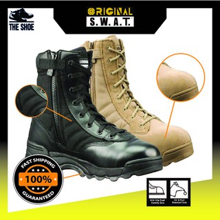 Men Original SWAT Classic 9” Tactical Military Boots Side Zip Combat Forces Shoes/ Kasut Operasi Lelaki Perempuan