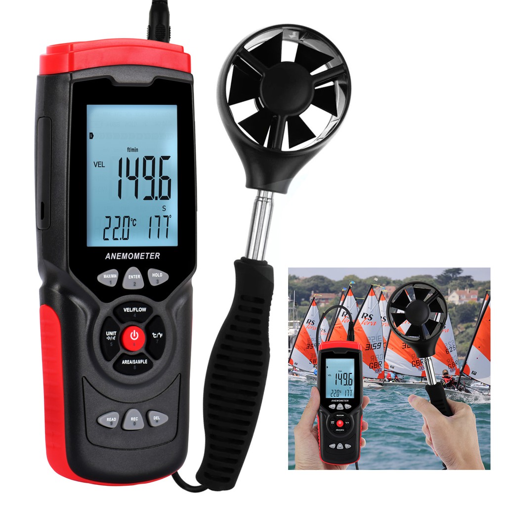 Anemometer Datalogger Wind Speed Velocity Meter Air Flow CFM CMM Air ...