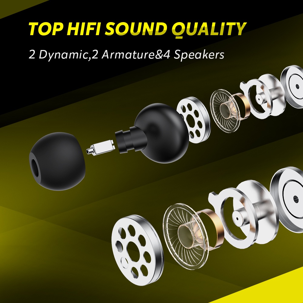DACOM Athlete L19 TWS Pro Bluetooth Earbuds for Sports Hybrid Driver Earphones True Wireless Stereo Headphones HiFi Waterproof