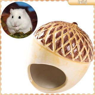 [lslhj] Ceramic Hamster Hideout Nest, Hamster  Bath,  and cool Small Animal Pet Nesting Habitat Cage #7