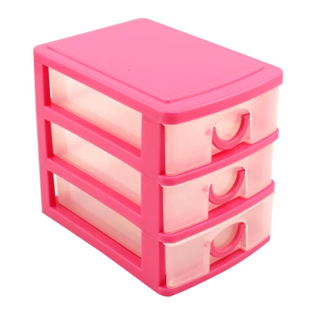 2pcs Set Plastic Makeup Organizer Drawer Box Cosmetic Beauty Box
