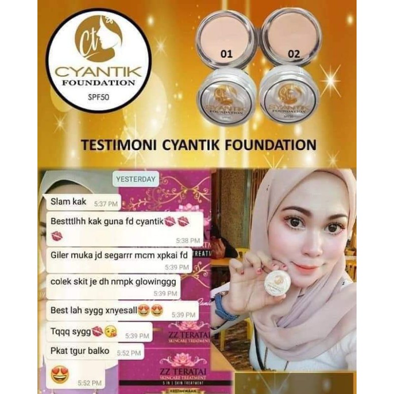 Foundation Kalis Air Spf 50 Cyantik Shopee Singapore