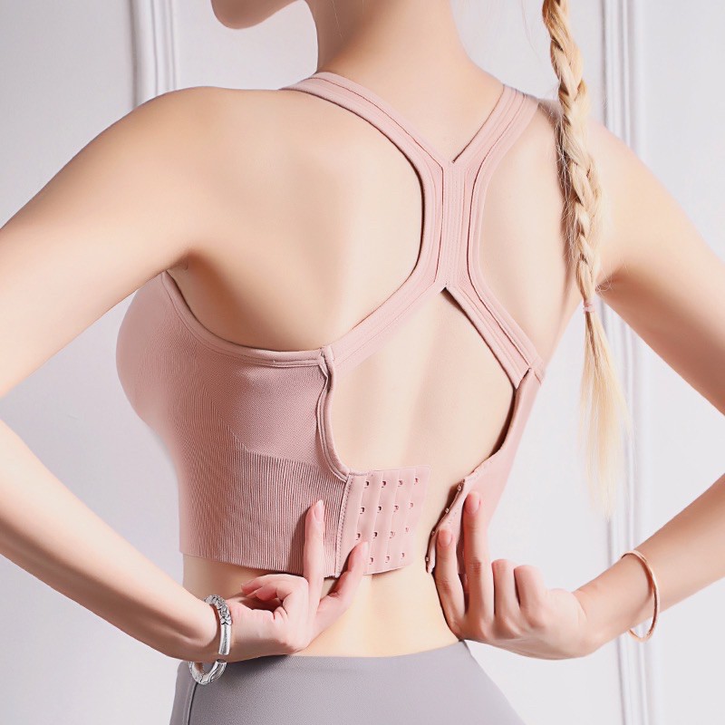 Women's Sports Bra Breathable Sexy Solid Color Back Vest Female Fitness Shockproof Bra Urstore