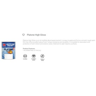 Nippon Paint Platone High  Gloss  Page 2 Cat  Minyak Besi 