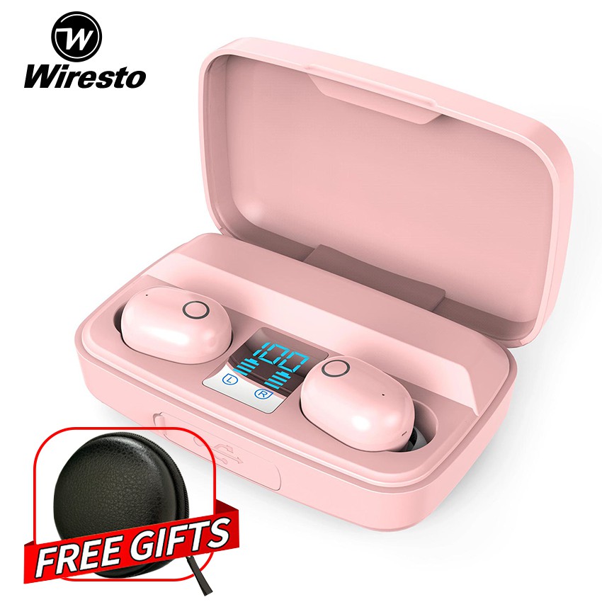 wiresto true wireless earbuds mini bluetooth 5.0