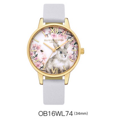Olivia Burton Watch Bunny Vegan Grey & Rose Gold Watch for Women 