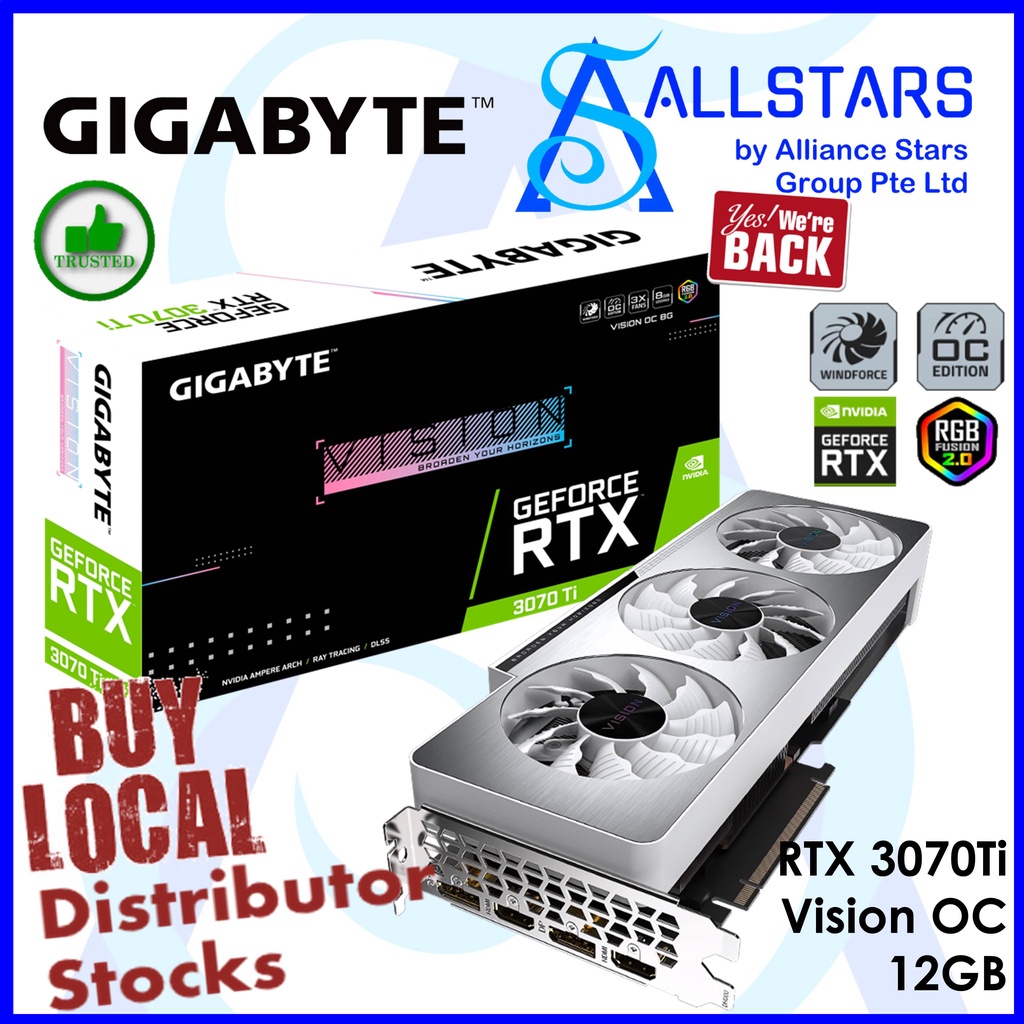 Gigabyte RTX 3070Ti VISION OC 8GB (GVN307TVISION OC8GD) Gaming Graphics Card (Warranty 3years