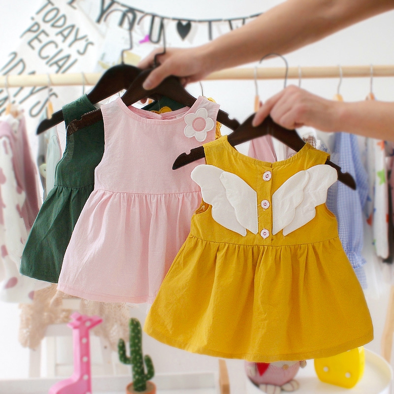 Baby Girls Dresses Summer Suspenders Bow-Knot Plaid Sundress Clothes Set 0-4 Years Todder Newborn Girl Cotton Skirt