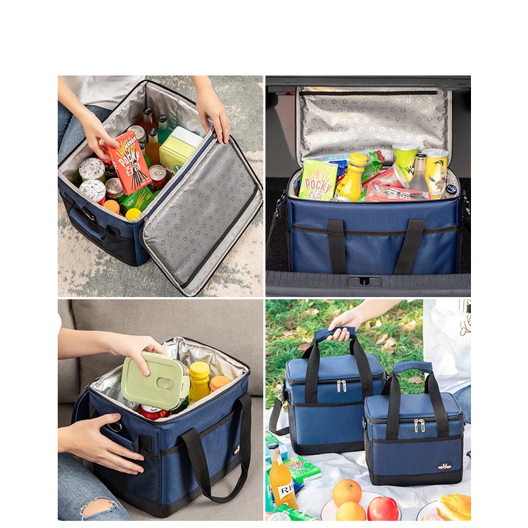 Portable Waterproof Picnic Bags Cool Bags Family Leakproof Lunch Bag for Camping BBQ Family Travel Outdoor Activities 36L Insulated Lunch Bags for Adults 