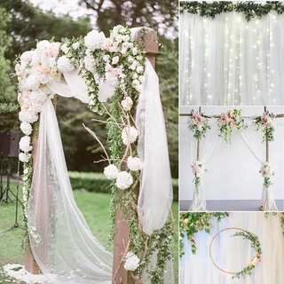 2x 10M Backdrop Gauze Curtain Organza Chair Cover Wedding Party Venus Decoration 