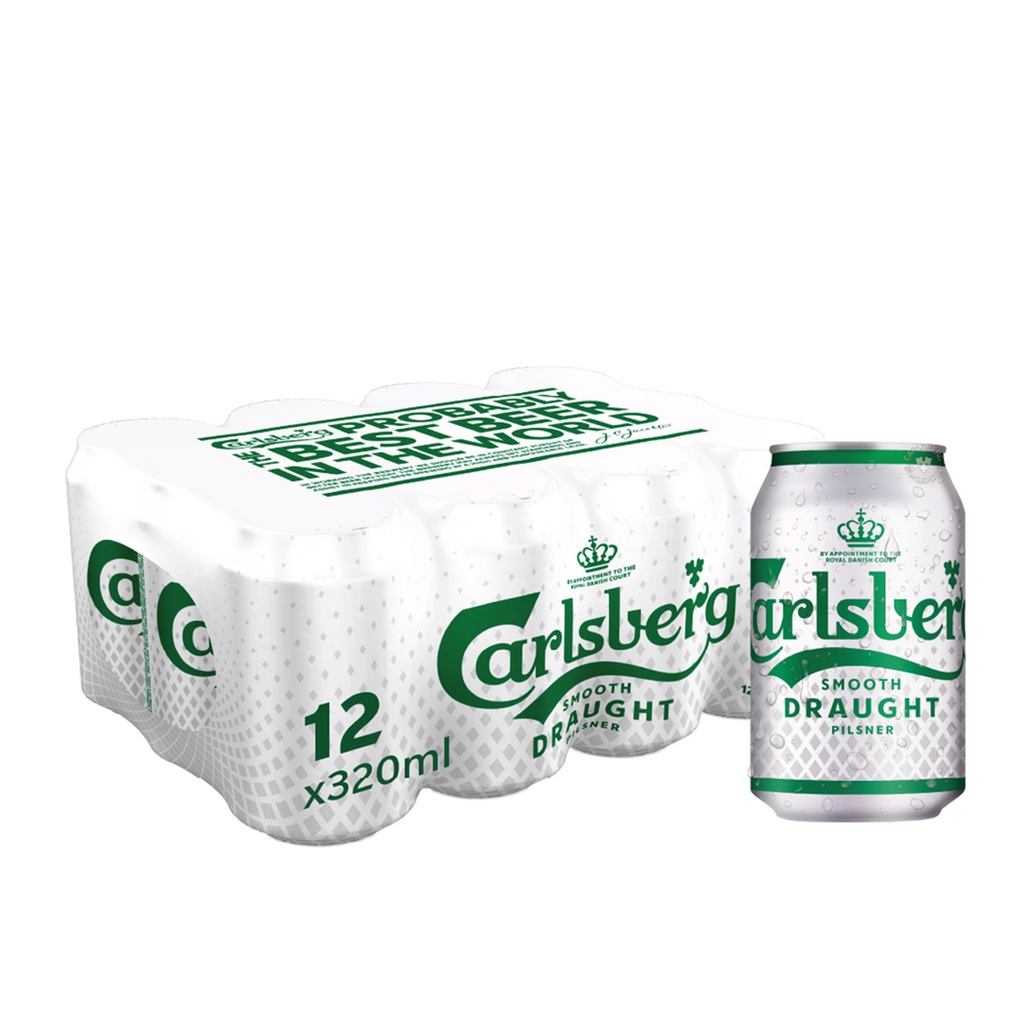 Carlsberg Smooth Draught Beer 320ml 12s Can Green | Shopee Singapore