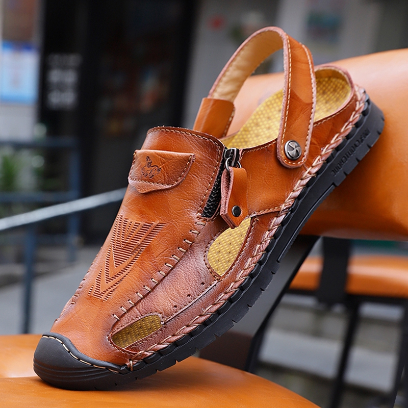 menico large size men hand stitching side zipper casual leather shoes