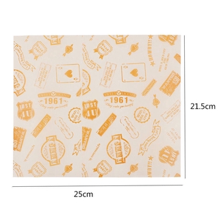 50Pcs/Lot Wax Paper Grease Paper Food Wrappers Wrapping Paper  Bread Sandwich Burger Fries Oilpaper Cake Dessert Pad #8