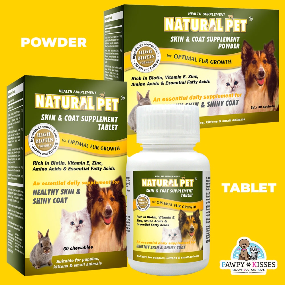 Natural Pet Skin & Coat Supplement with 27 Essential Vitamins & Minerals |  Shopee Singapore