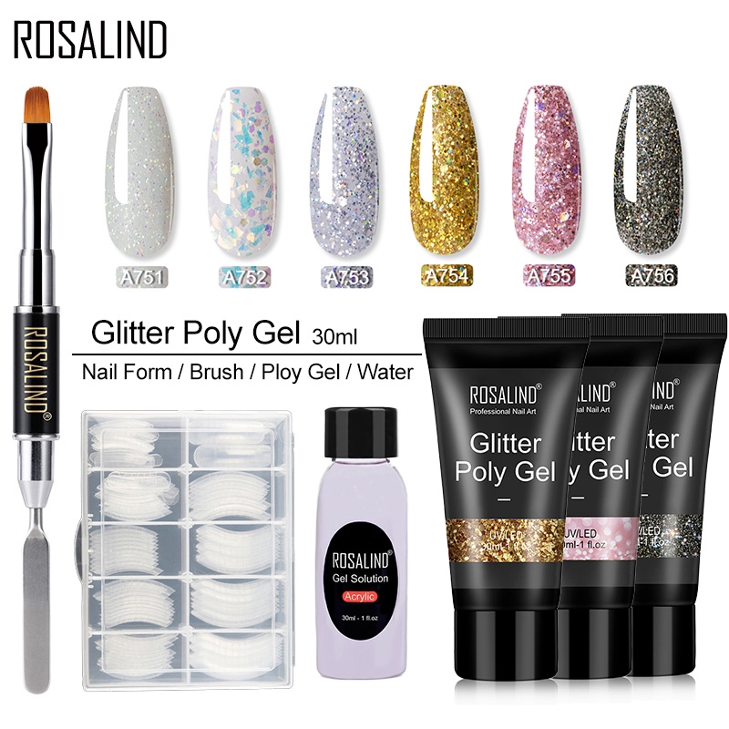 glitter extension polygel shopee varnish rosalind