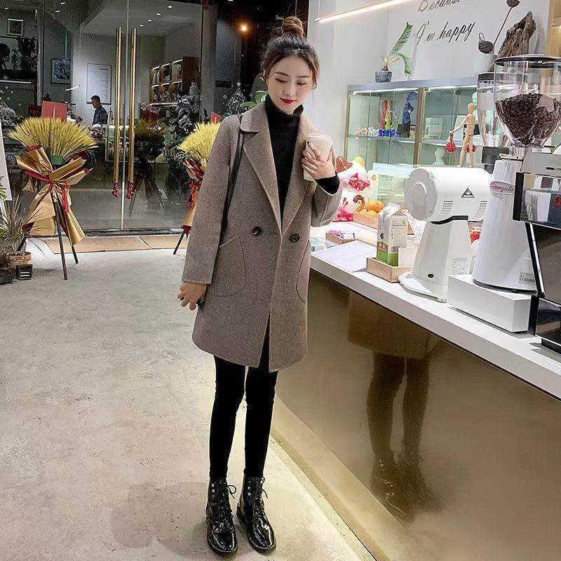 Image of Autumn and Winter New Fashion Women's Mid-length Trench Coat Thickened Woolen Coat #6