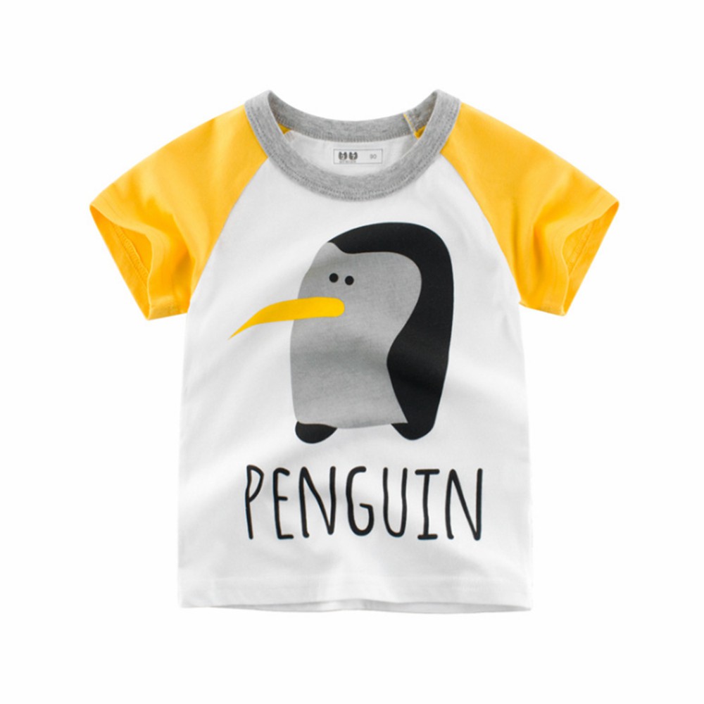 Ready Stock New Summer Children T Shirt Cute Lion Penguin Prints Short Sleeved Kids Clothes Tops Shopee Singapore - roblox penguin package shirt