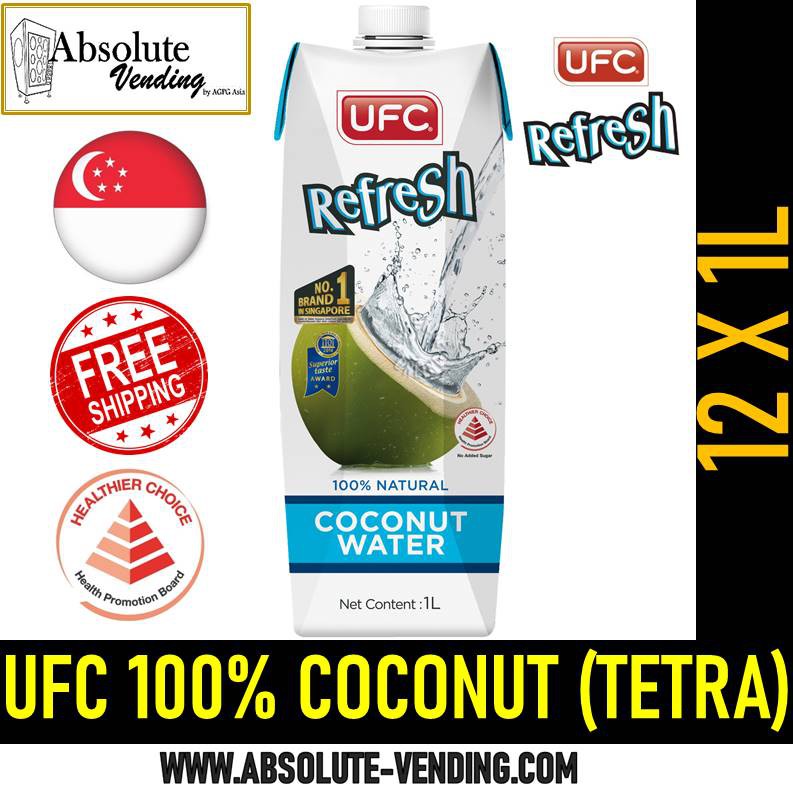 Buy Ufc Refresh 100 Coconut Water 1l X 12 Tetra Free Delivery Within 3 Working Days In Group For Cheaper Price Shopee Singapore