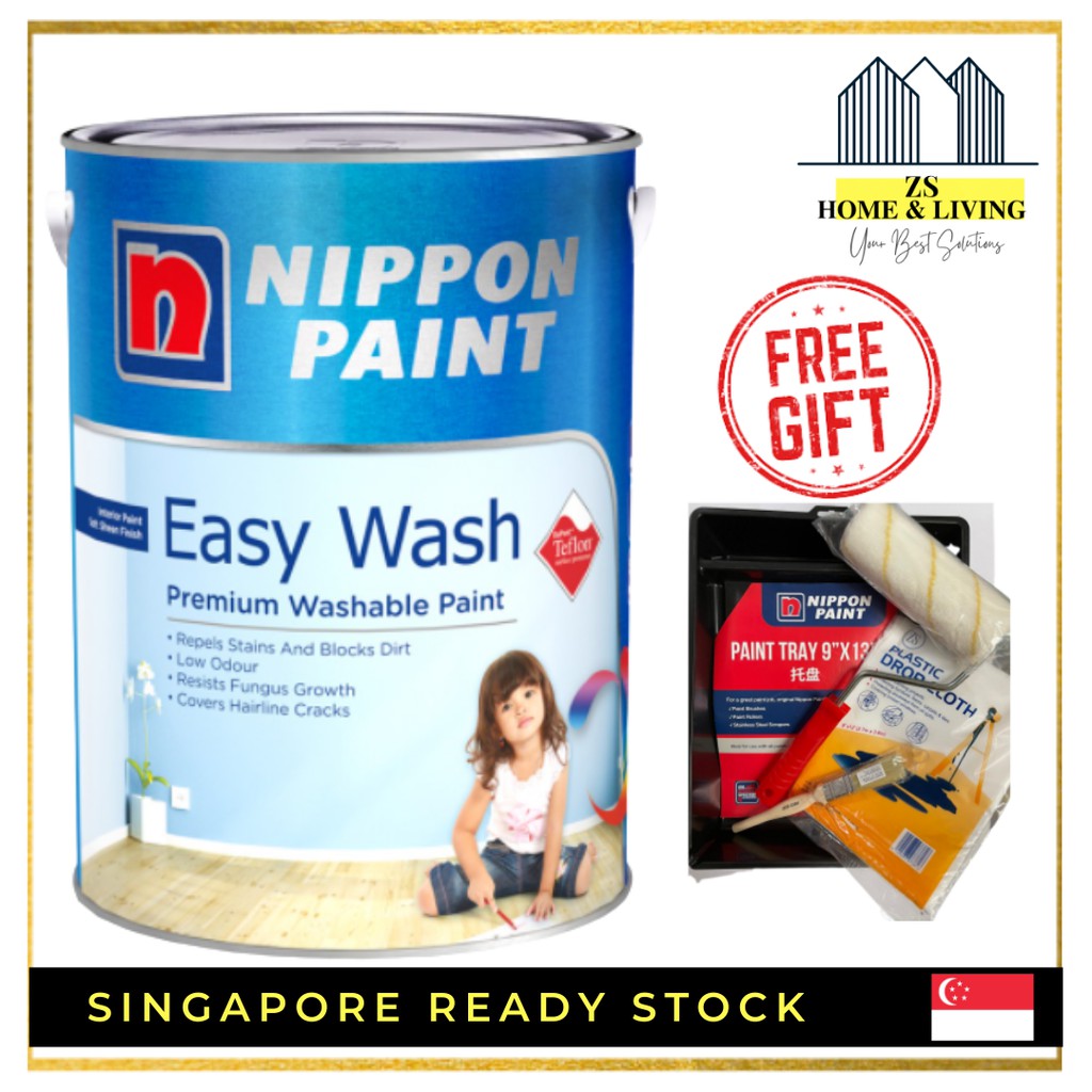 (All Colours Available!!) Nippon Paint Easy Wash 1L / 5L Easy Clean off ...