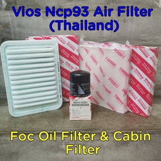 Toyota vios ncp93 air filter 1pc Foc oil filter 1pc & cabin filter 1pc