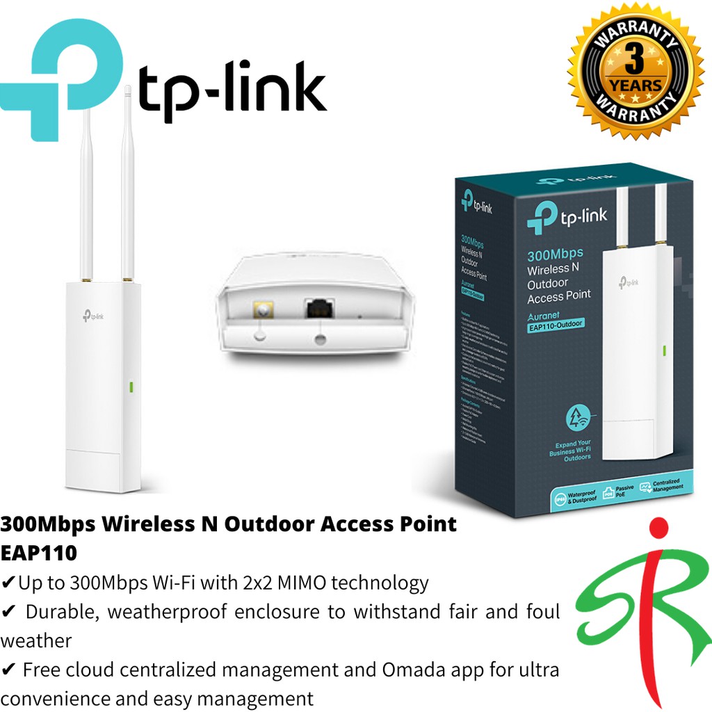 TPLINK EAP110OUTDOOR Weatherproof Wireless N300 POE