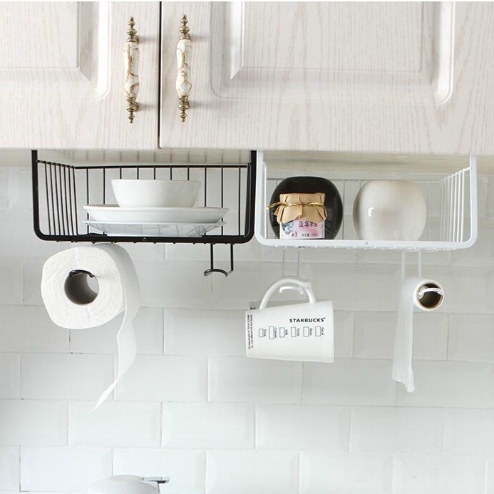 eLIVING Kitchen Rack Organizer Hanging Desk Rack Hanging Basket