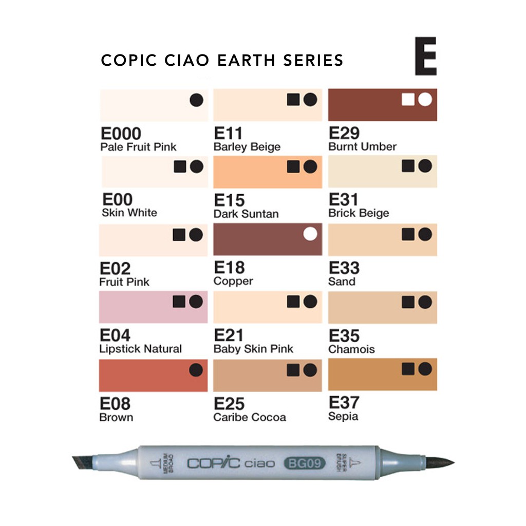 Individual Copic Ciao [E SERIESSET 1) 180 All Colors Markers