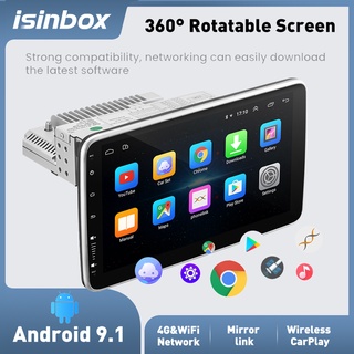 360° Rotatable Screen Car Multimedia Radio Player 1 Din 9/10 Inch Android 9.1 FM RDS Radio GPS Navigation Support Mirror Link