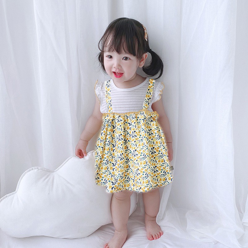 yellow floral baby dress