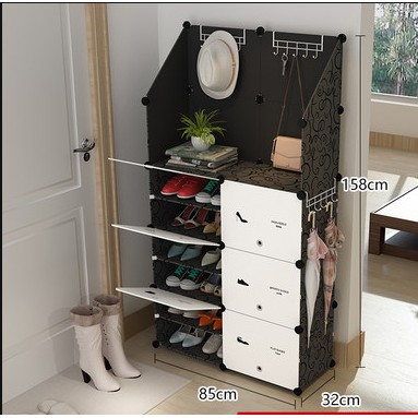 Shoe Cabinet Assembly Dustproof Storage Plastic Shoe Rack Shopee