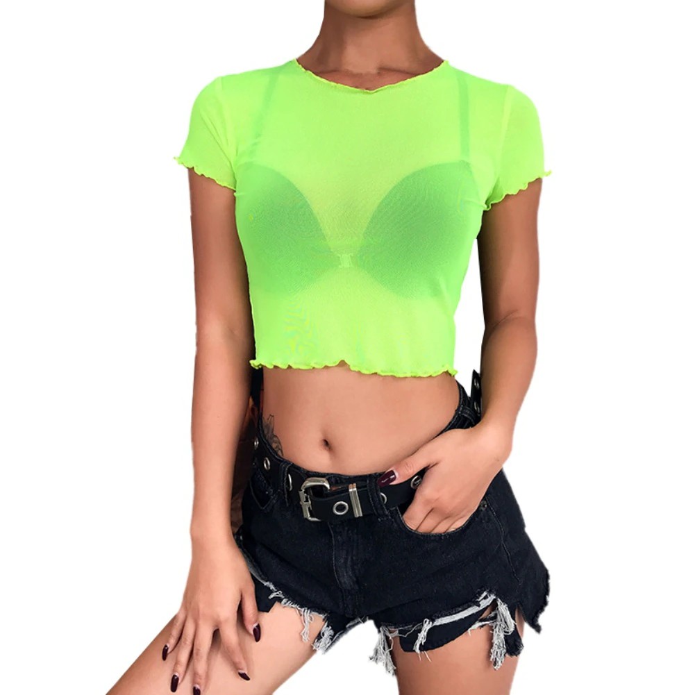 lime green mesh top