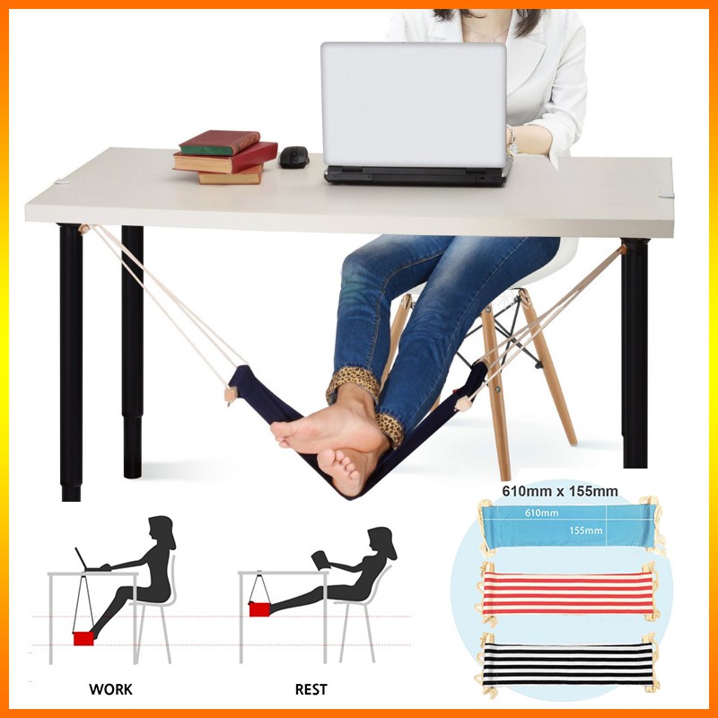 Portable Office Foot Hammock Mini Feet Rest Stand Desk Footrest Hamac ...