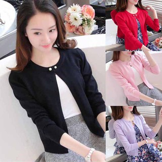 Image of Korean-style Thin Jacket New Style Short Knitted Small Shirt