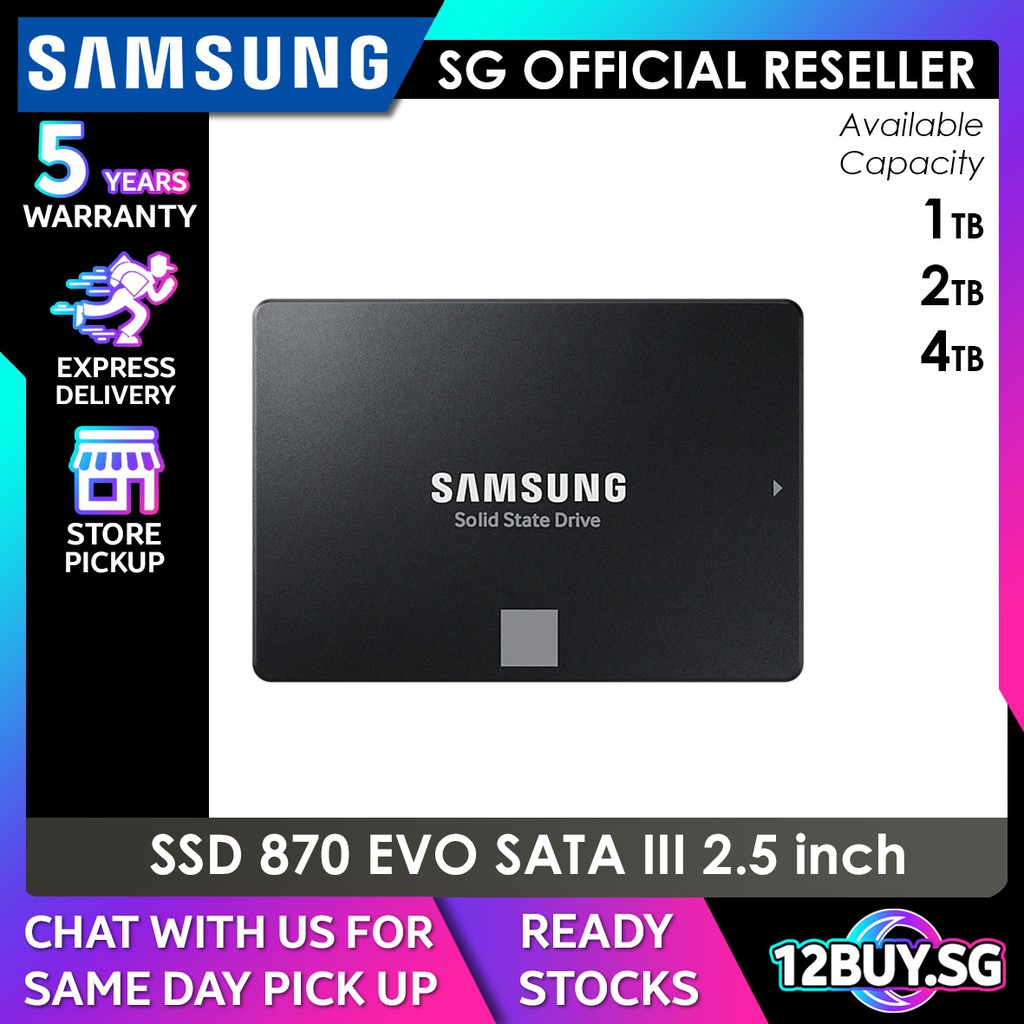 Samsung 870 EVO SATA III SSD Read Speed 560MB/s Write 530MB/s 1TB 2TB