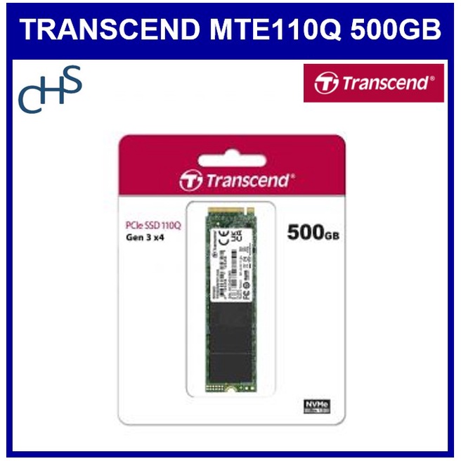 Transcend MTE110Q 500GB Solid State Drive M.2 2280 PCIe Gen 3x4 NVME 3D