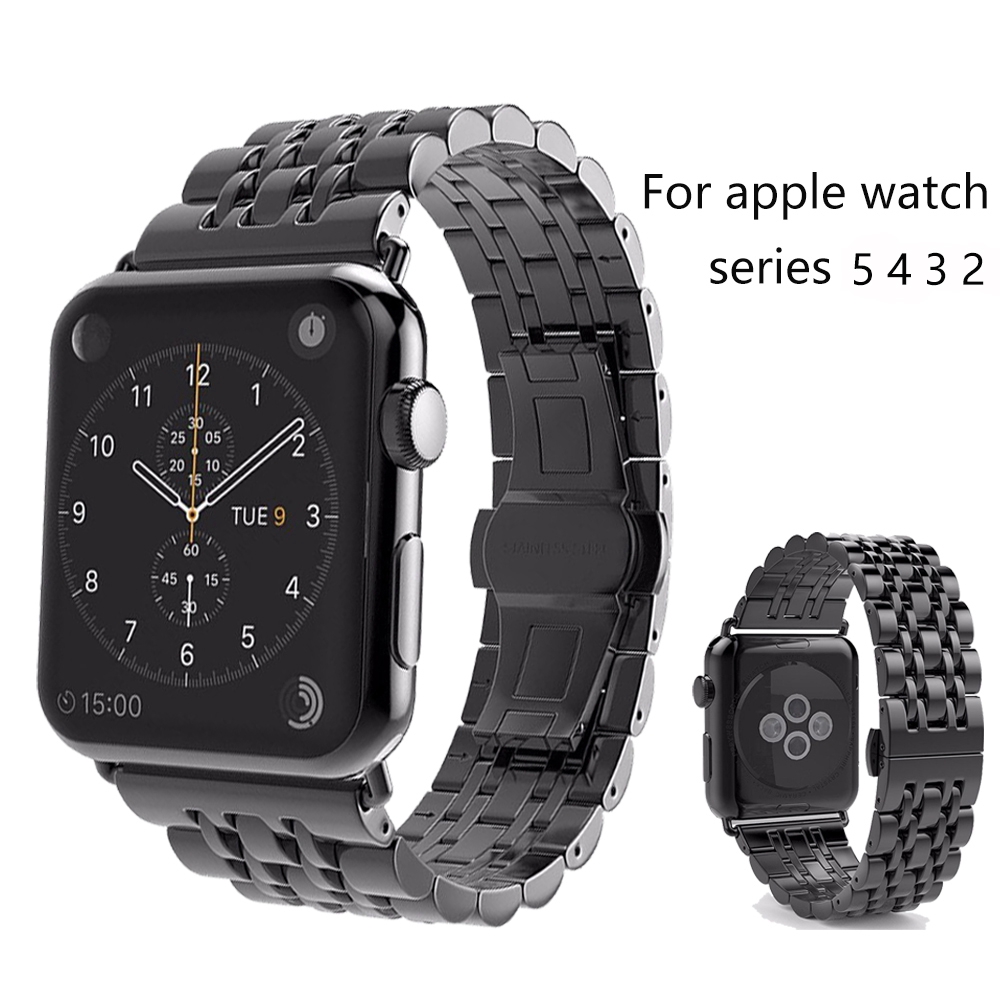 Stainless Steel Strap For Apple Watch Band Iwatch Series 4 3 5 2 38 42 40 44mm Link Bracelet Watch Accessories Shopee Singapore