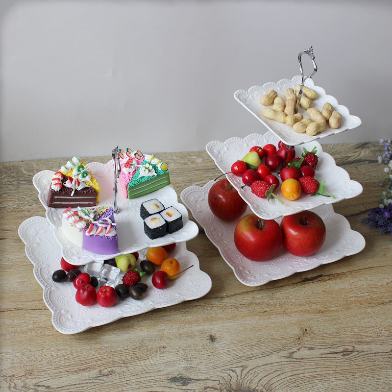 Ceramic Cake/Desserts Holder Plates (2tier and 3tier) Shopee Singapore
