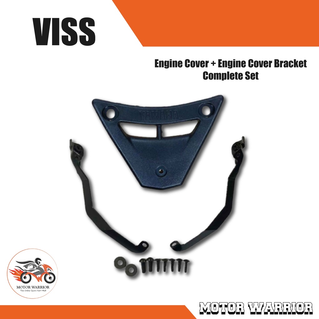 VISS MATT BLACK ENGINE COVER + ENGINE COVER BRACKET COMPLETE SET FOR
