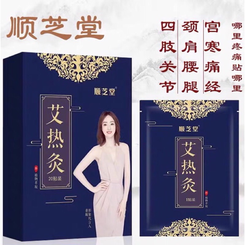 顺芝堂艾热灸1盒20片 发热贴 艾灸贴 艾草贴 驱寒理疗贴 Shunzhitang Moxibustion Patch Hot Stickers Shopee Singapore
