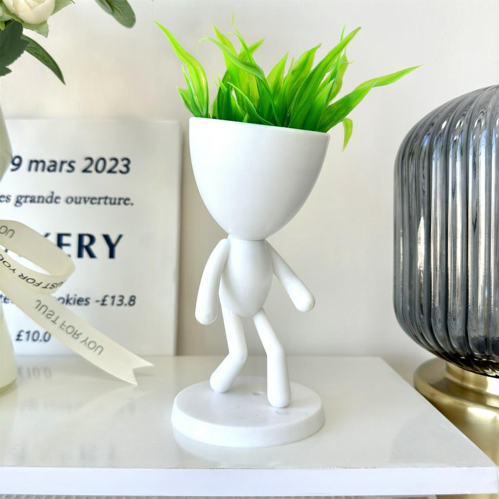 New Creative Fake Succulents in Human-Shaped Pots 1PC - Adorable Desk Decor