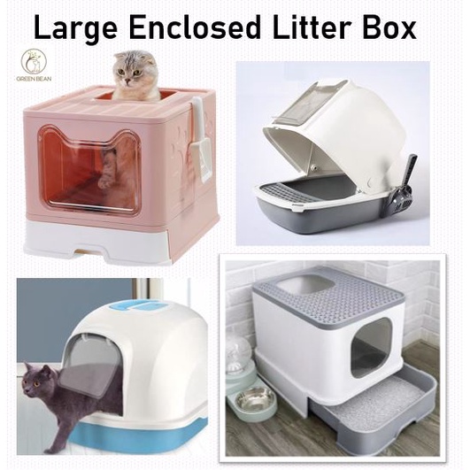 Cat Litter Box Pan Rimmed High Sides PP Plastic Kitty Litter Box with