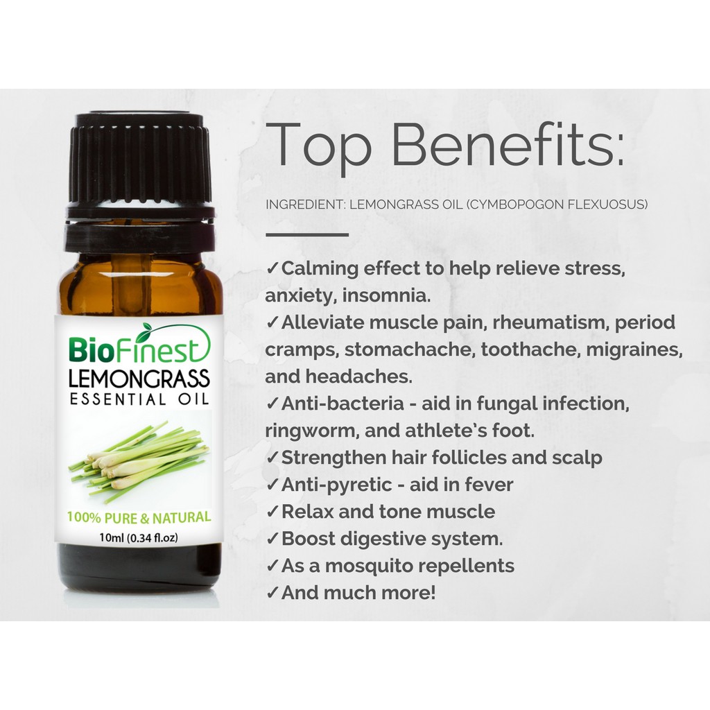 BioFinest Lemongrass Oil Pure Lemongrass Essential Oil 100ml | Shopee  Singapore