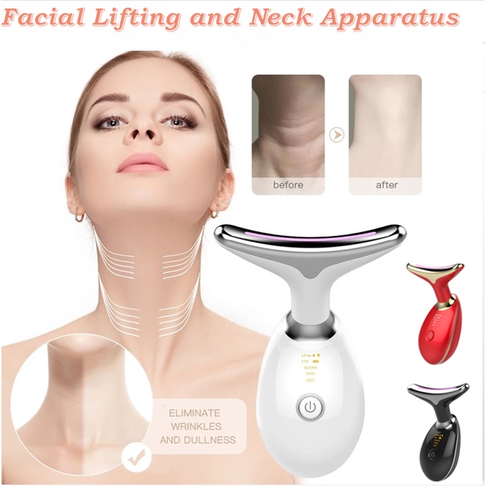 Neck Beauty Device Removal Double Chin Therapy Facial Lifting Vibration Massager Anti Wrinkles 