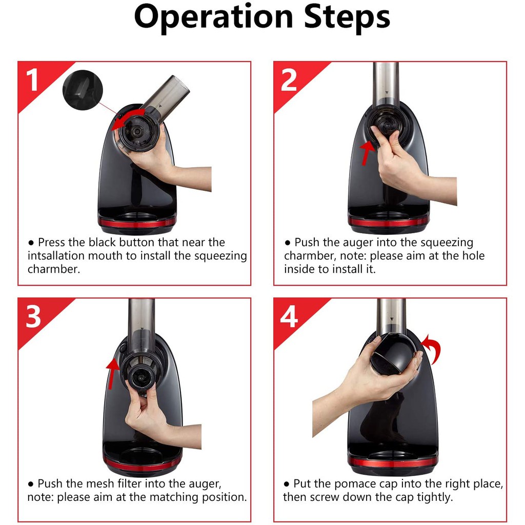 Slow Juicer,AMZCHEF Slow Masticating Juicer Extractor Professional