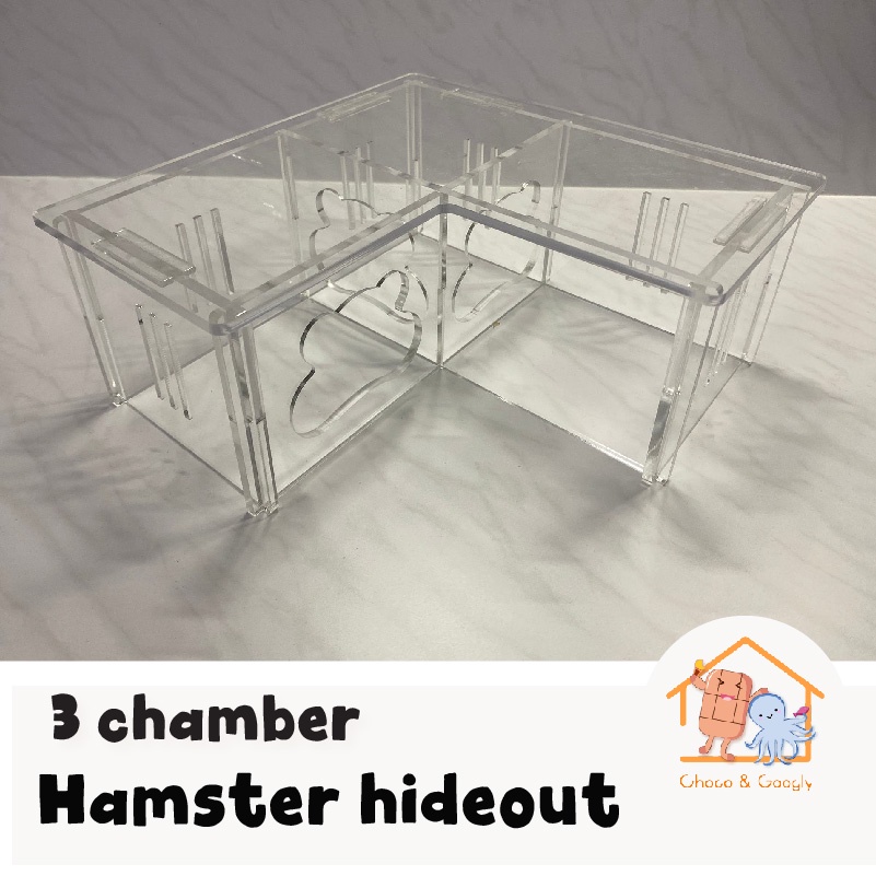 Hamster Acrylic Hideout 3 Chamber (Design A) Shopee Singapore