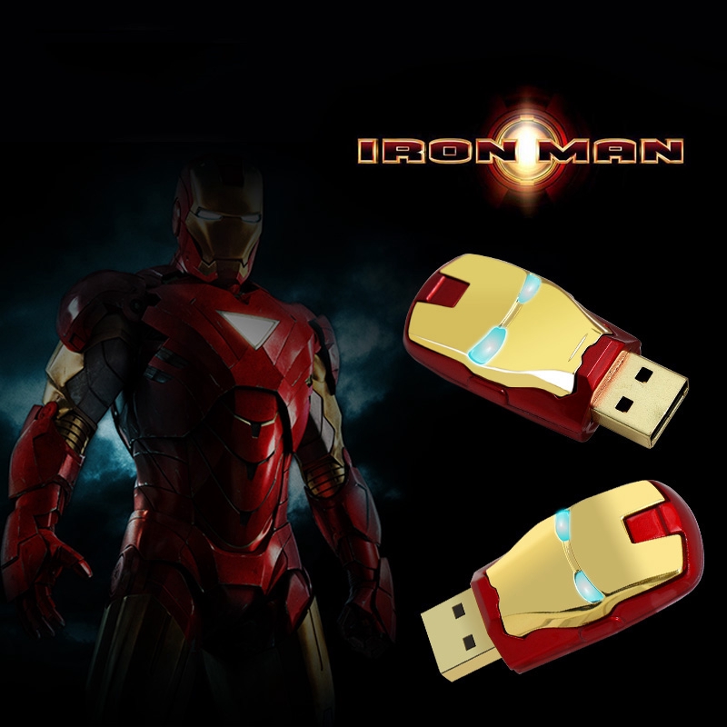 64GB Iron Man Retract Metal USB Flash Pen Thumb Drive Memory Stick 4GB