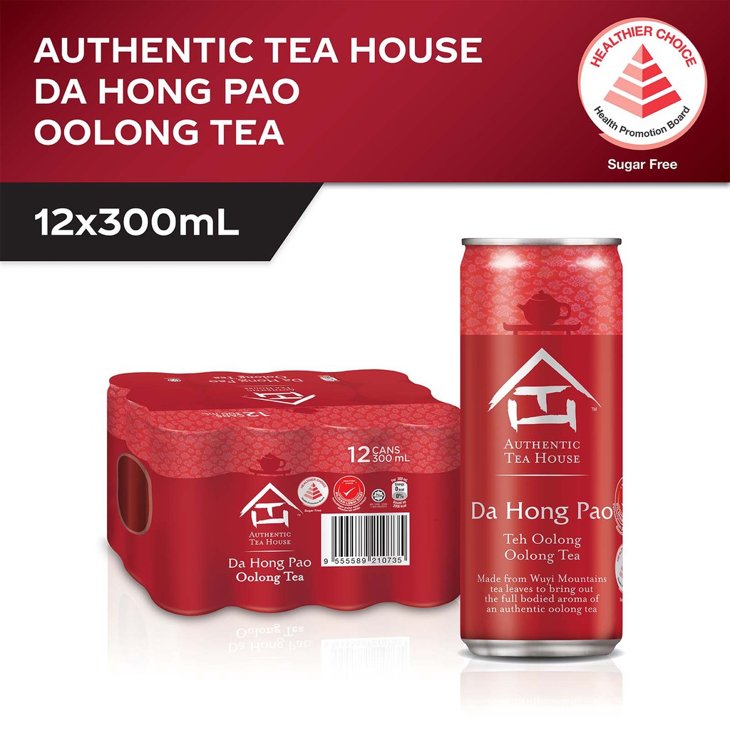 Authentic Tea House Da Hong Pao No Sugar Oolong Tea (12 x 300ml) Case