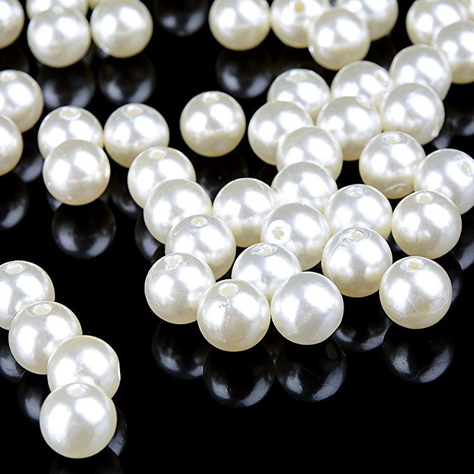 15pcs Imitation Ivory Loose Faux Pearl Beads For Jewelry Making Or Vase Fillers